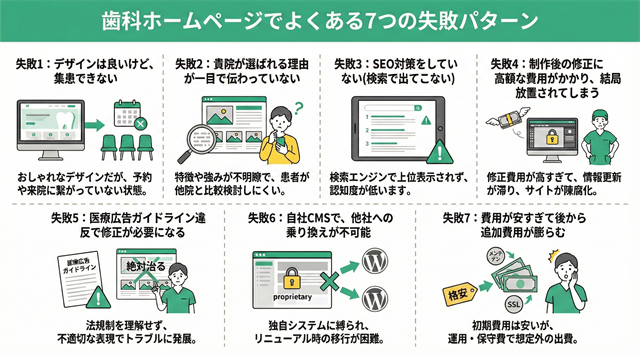 【失敗事例から学ぶ】歯科ホームページでよくある7つの失敗パターン